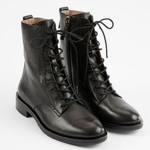 J. Jill leather boots classic laceup ankle zip black soft comfort women 6
